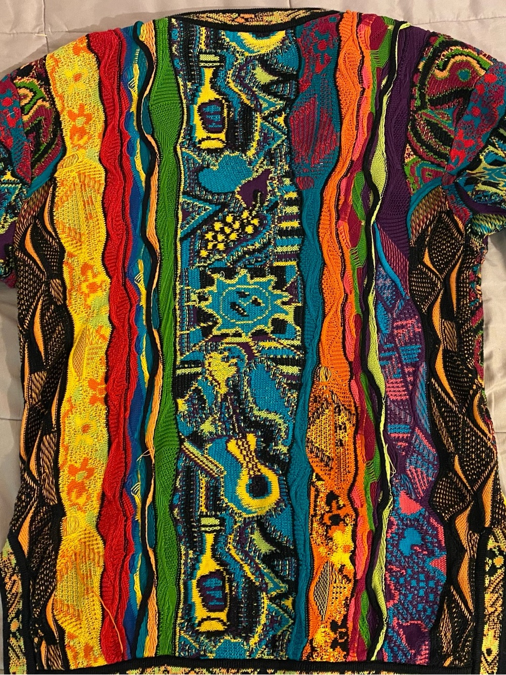COOGI Vibrant Multi-Color Textured Cardigan Sweater - Picture 5 of 6